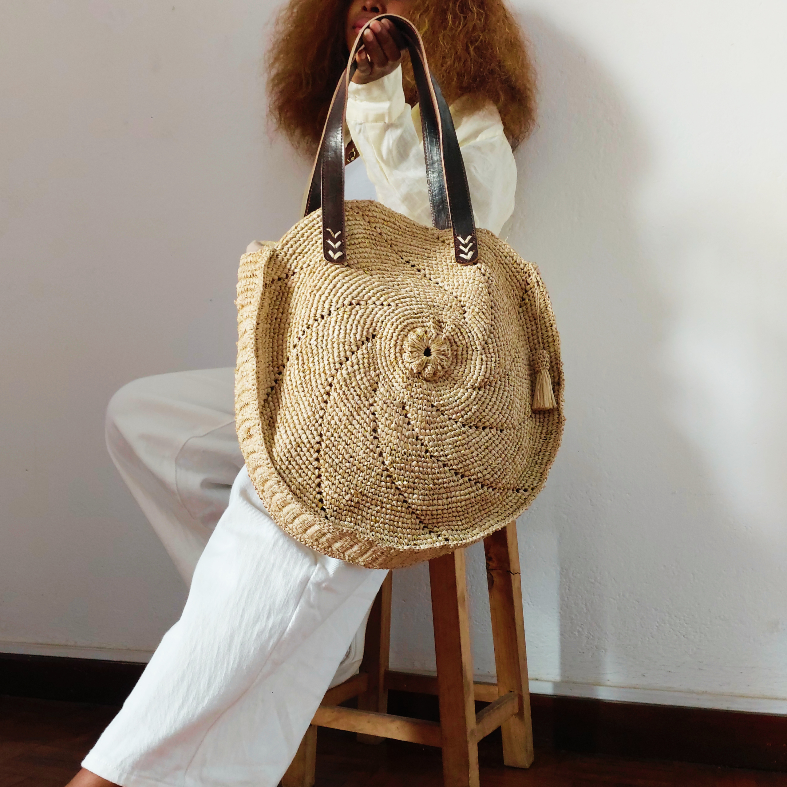 Sac tote rond - motif spiral